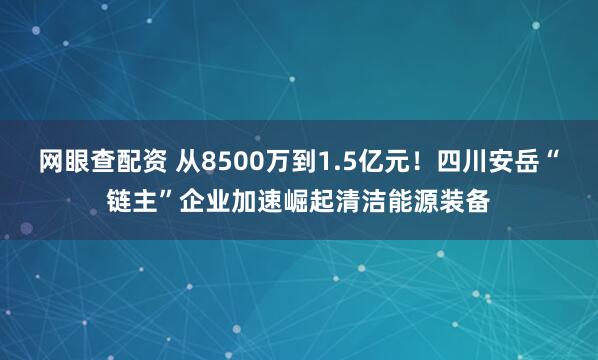 网眼查配资 从8500万到1.5亿元！四川安岳“链主”企业加速崛起清洁能源装备